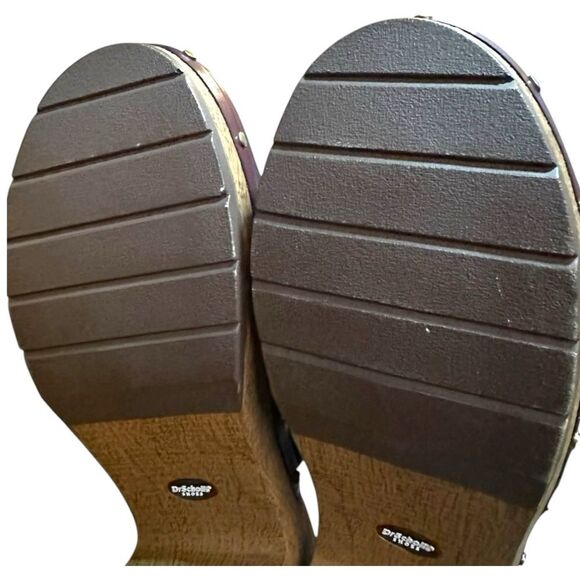 Dr. Scholl's Size 8 red/burgundy comfort mule clog.  Slip-on faux leather. - Picture 9 of 9